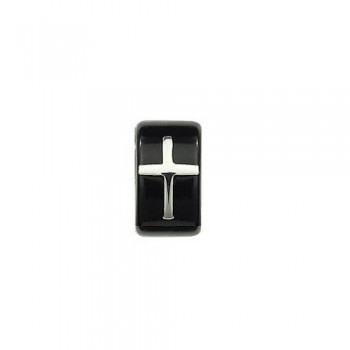 Black Onyx Cross Earrings Titanium