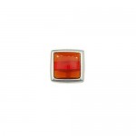 Orange Square Titanium Earrings 