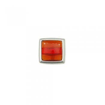 Orange Square Titanium Earrings 