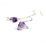 Purple Dolphin-shaped Titanium Earrings