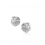 Noble Rose-shaped Earrings Titanium