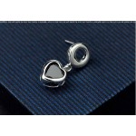 Black Heart-shaped Titanium Earrings