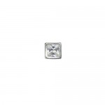 Pure White Square Titanium Earrings 