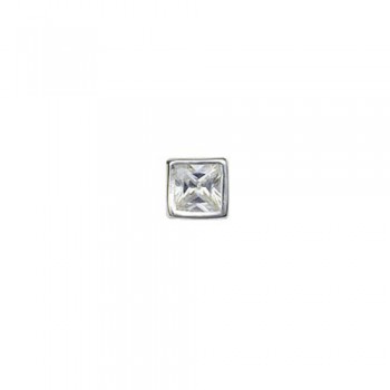 Pure White Square Titanium Earrings 