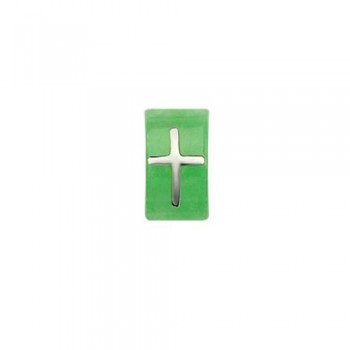 Distinguished Green Cross Earrings Titanium