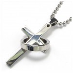 Men's Pure Titanium Cross Necklace Pendant Chain (New) 06000