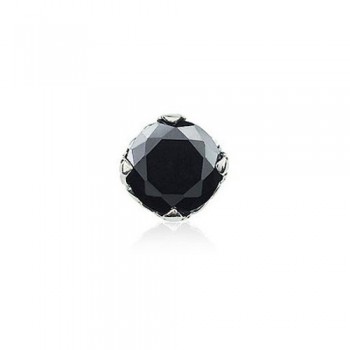 Distinguished Black Round Titanium Earrings 