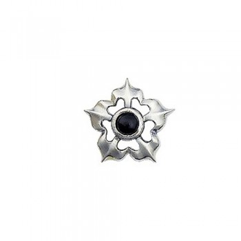 Black Flower Titanium Earrings