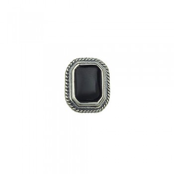 Stable black rectangular titanium earrings