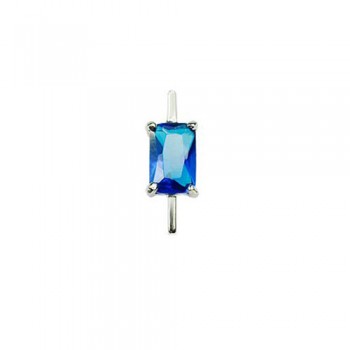 Blue Square Crystal Titanium Earrings