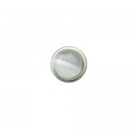 White Hemispherical Pearl Titanium Earrings