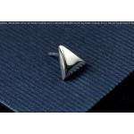 Shining Silver Triangular Titanium Earrings