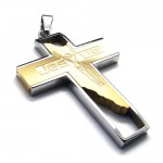 Jesus Cross Titanium Pendant (Golden) 18797