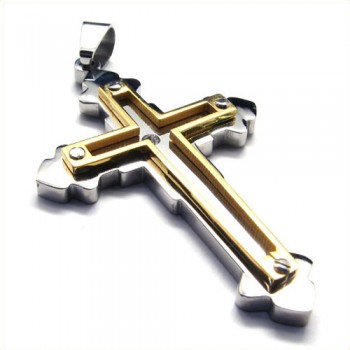 Fashion Cross Titanium Pendant (Gloden) 18814