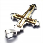 Fashion Cross Titanium Pendant (Gloden) 18814