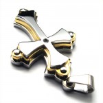 There Layers Cross Titanium Pendant (Gloden) 18860