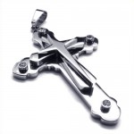 Three Layers Cross Titanium Pendant (Silver) 19036