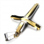 Fashion ripple Cross Titanium Pendant (Golden) 19085