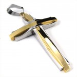 Fashion ripple Cross Titanium Pendant (Golden) 19085