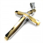 Fashion ripple Cross Titanium Pendant (Golden) 19085