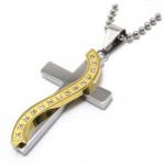 Fashion S style with diamonds Cross Titanium Pendant 10555