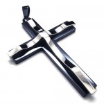 Fashion ripple Black Cross Titanium Pendant 17491