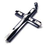 Fashion ripple Black Cross Titanium Pendant 17491