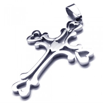 Sweet Heart Love Cross Titanium Pendant 17644