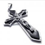 Two Layers Cross Titanium Pendant (Silver) 18029