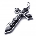 Two Layers Cross Titanium Pendant (Silver) 18029