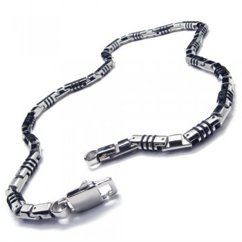 19.9 inch Titanium Silver cuboid Necklace 18218