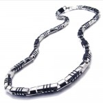 19.9 inch Titanium Silver cuboid Necklace 18218