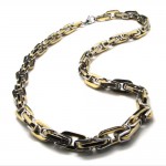 20.1 inch Titanium Golden Chain Shape Necklace 18366