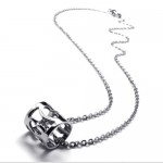 15.4 inch Titanium Hollow-out Necklace 18665