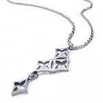 15.4 inch Titanium Silver Stars Necklace 18701