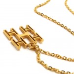 15.7 inch Titanium Golden Chains Necklace 18703