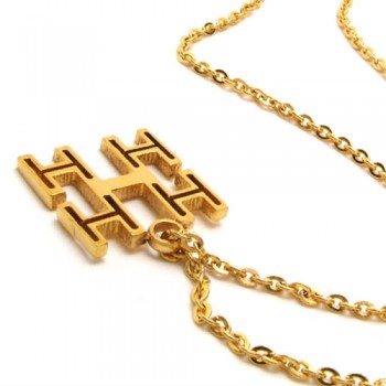 15.7 inch Titanium Golden Chains Necklace 18703