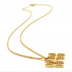 15.7 inch Titanium Golden Chains Necklace 18703