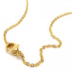 15.7 inch Titanium Golden Chains Necklace 18703