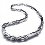 21.7 inch Titanium Silver cuboid Necklace 18835