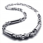 21.9 inch Titanium Silver cylindrical Necklace 18836