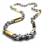 21.7 inch Titanium Golden cuboid Necklace 18837