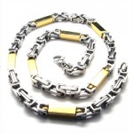 21.7 inch Titanium Golden cuboid Necklace 18837