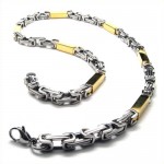 21.7 inch Titanium Golden cuboid Necklace 18837