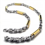 21.9 inch Titanium Golden cylindrical Necklace 18838