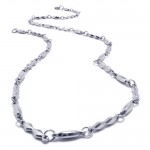 21.9 inch Titanium Silver Diamond Necklace 16901