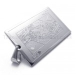 Silvery Playing Card Titanium Pendant(Q) 20145