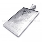 Silvery Playing Card Titanium Pendant(Q) 20145