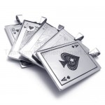 Silvery Playing Cards Titanium Pendants 20169
