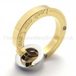 Fracture Ring Golden Titanium Pendant 20248